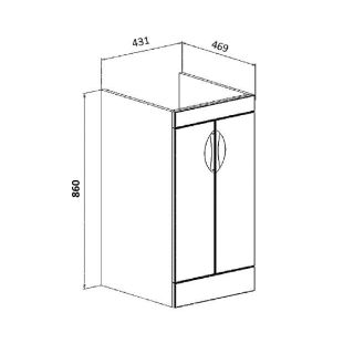 Тумба под раковину Runo  (под умывальник Гамма 105 лайт правое/ левое крыло + кронштейн) Лира 45 (00-00000144)